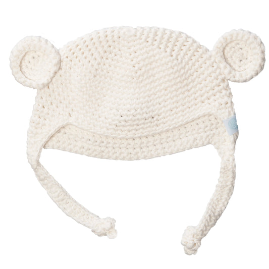 Ivory Bear Baby Crochet Hat