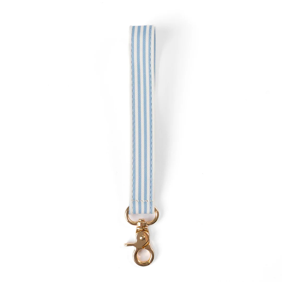 Blue Stripes Wristlet Keychain