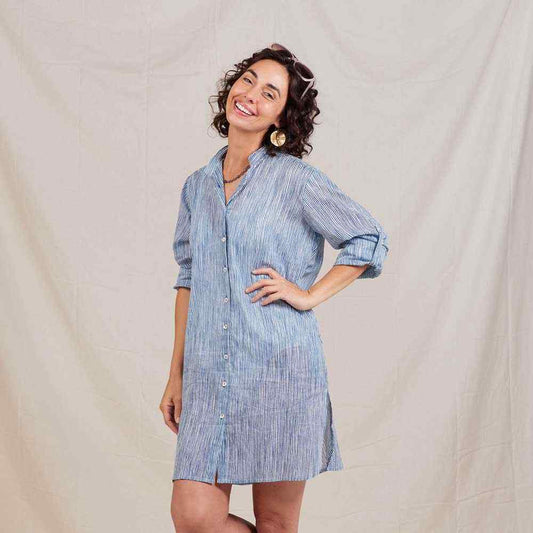 Suri Navy Button Down Beach Tunic