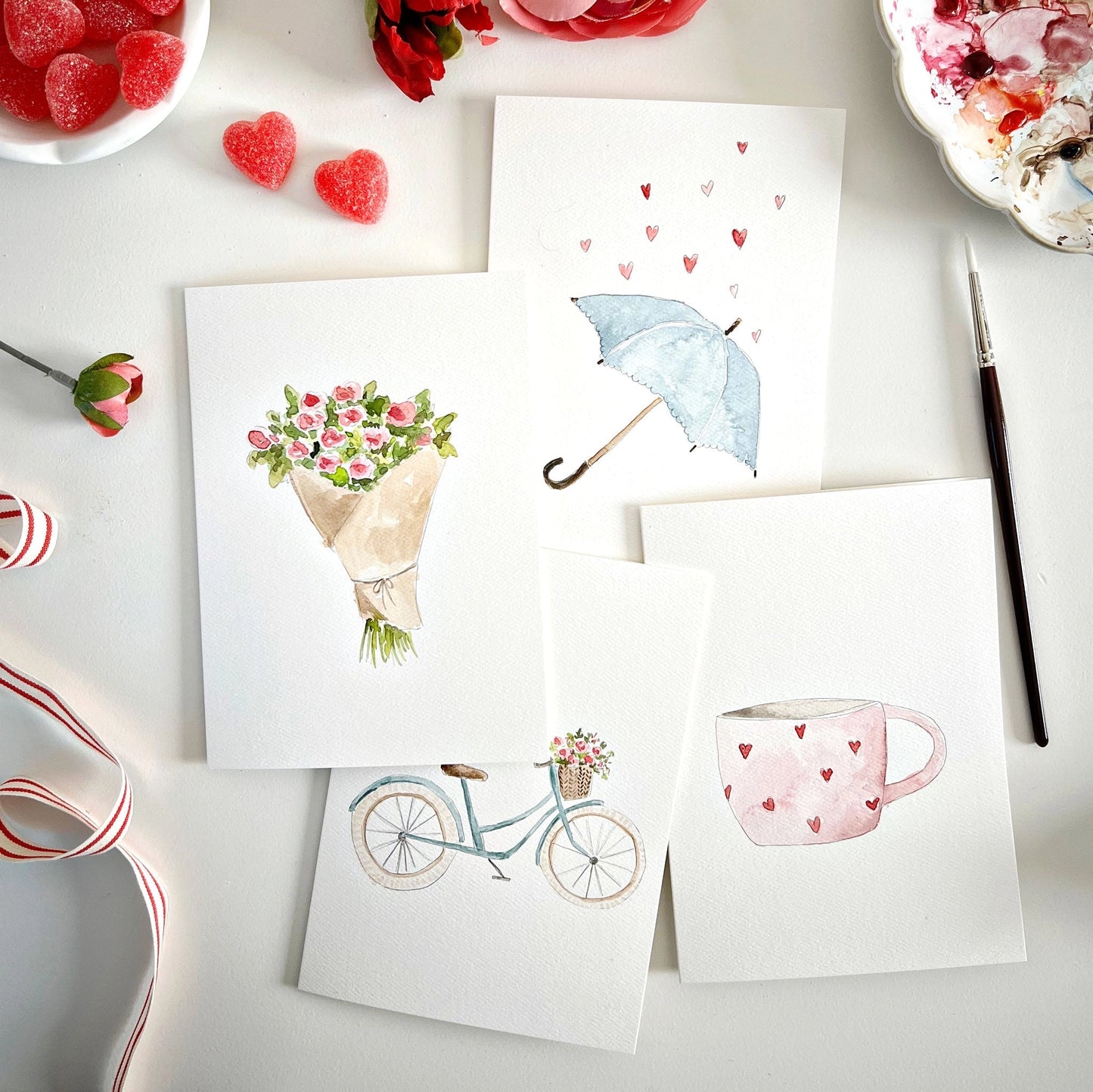 Love Sweet Love Paintable Watercolor Notecards