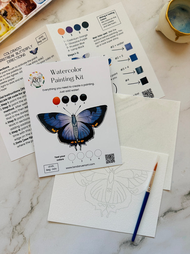 Colorado Hairstreak Butterfly Watercolor Kit