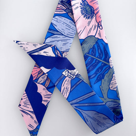 Electric Garden Skinny Silk Scarf