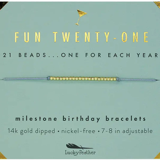 Birthday Milestone Bracelet 21st