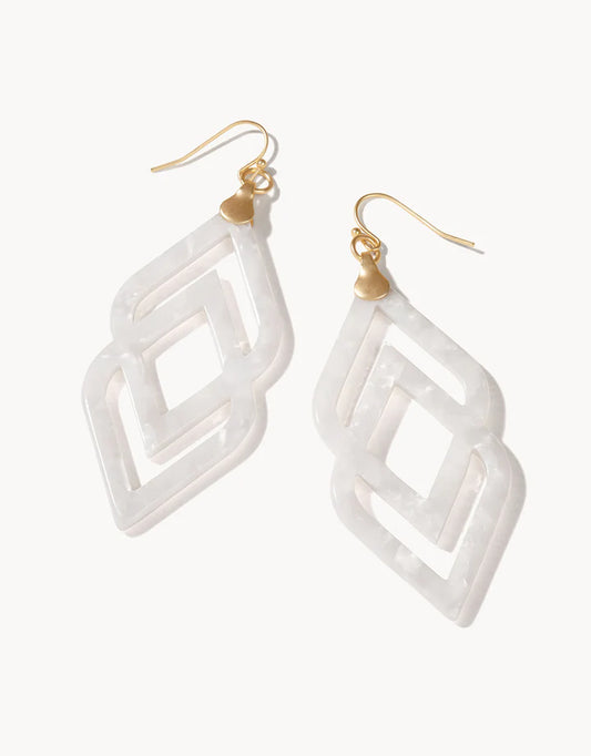 Deco Drama Earrings White Shimmer