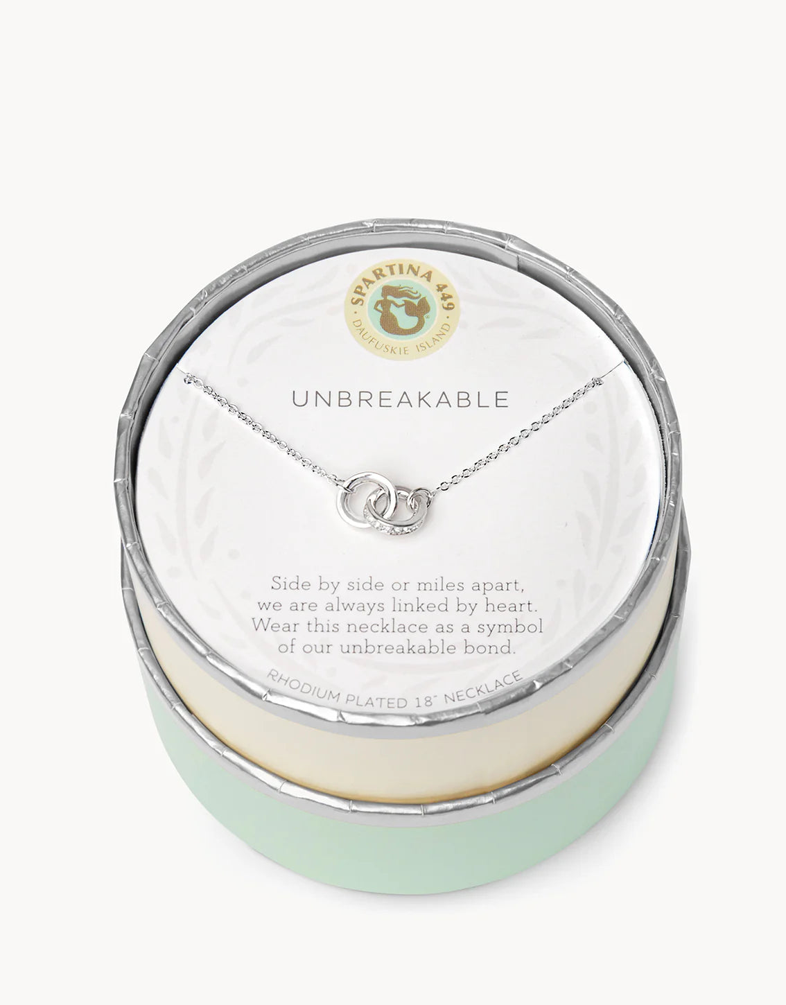 Sea La Vie Necklace Unbreakable Double Rings Silver