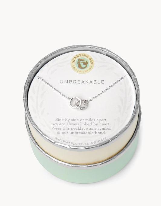 Sea La Vie Necklace Unbreakable Double Rings Silver