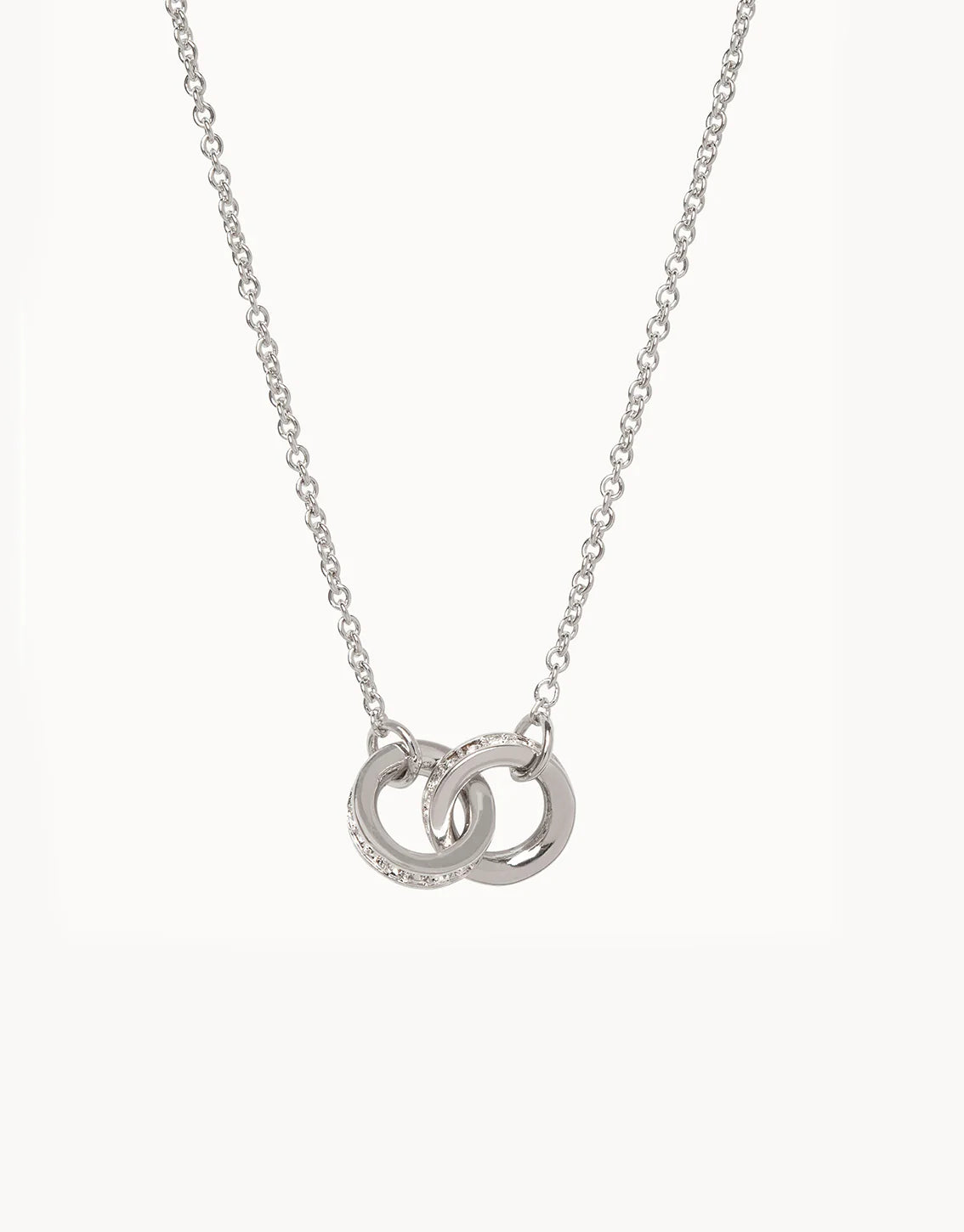 Sea La Vie Necklace Unbreakable Double Rings Silver