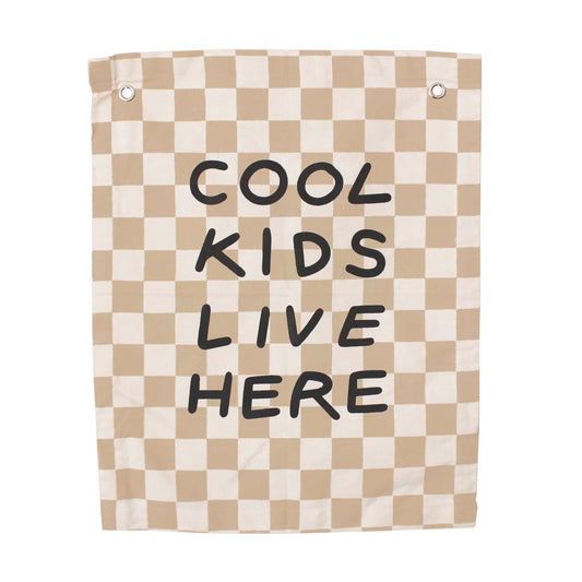 Cool Kids Live Here Canvas Wall Banner