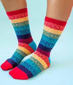 Worlds Softest Sock Gem Crew Rainbow Multi