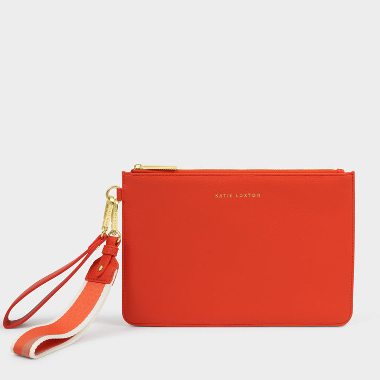 Hallie Wristlet Pouch Deep Orange