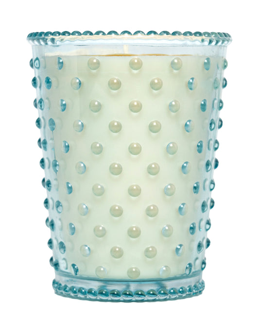Blue Agave Hobnail Glass Candle