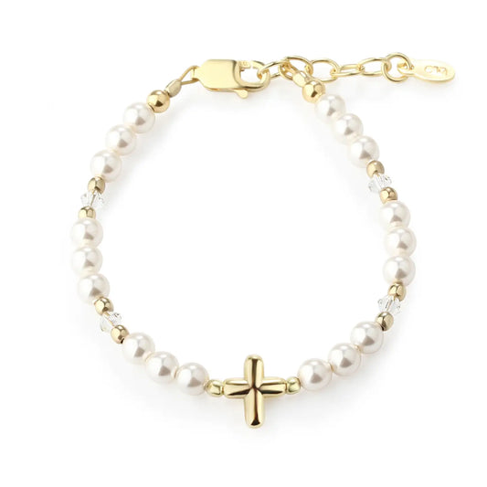 Eve 14K Gold-Plated Baby Cross Bracelet Baptism Gift