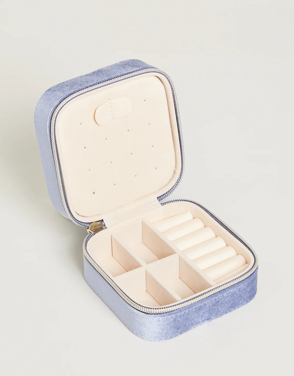 Velvet Jewelry Travel Case Blue