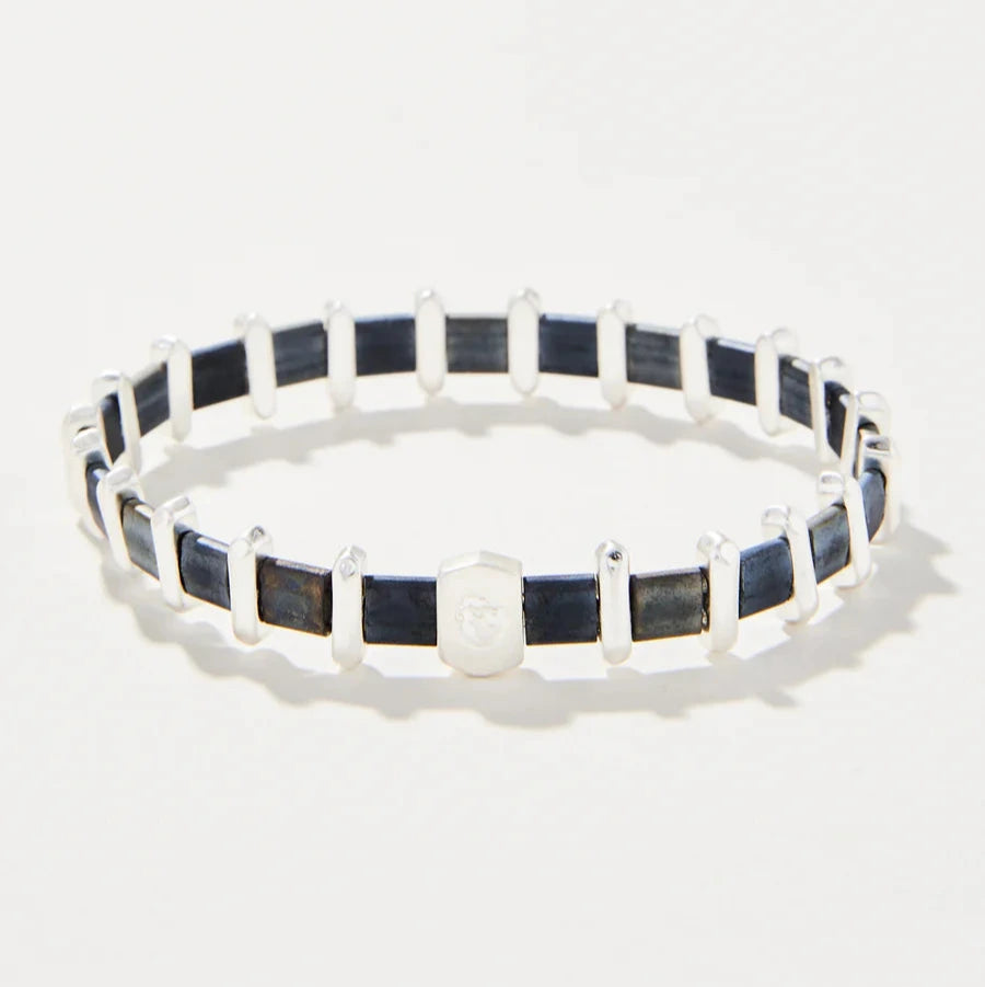 Tila Stretch Bracelet Grey/Blue Silver