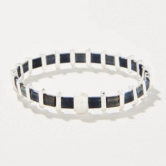 Tila Stretch Bracelet Grey/Blue Silver