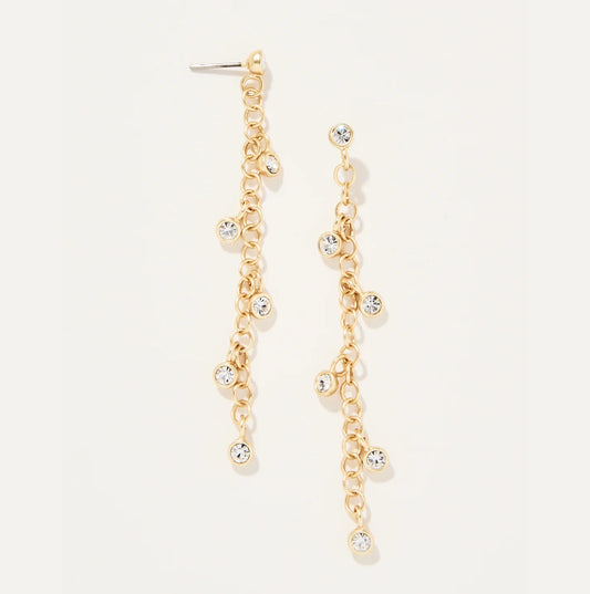 Swinging Chain Earrings Crystal