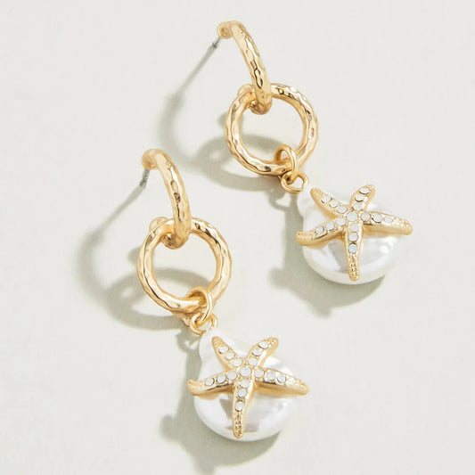 Starfish Groupie Earrings Pearl