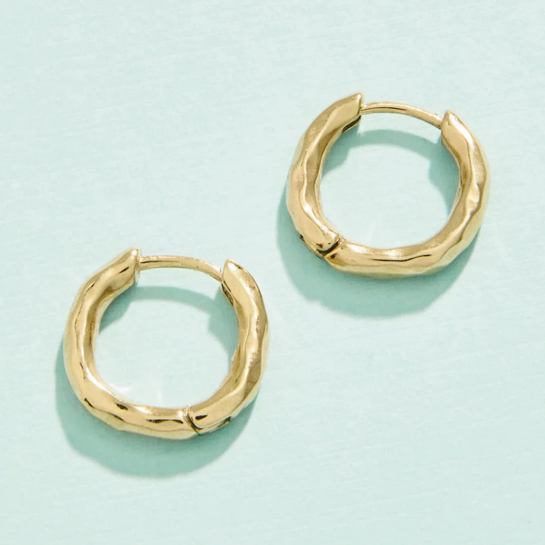 Moonglade Huggies Hoop Earrings 12mm Gold