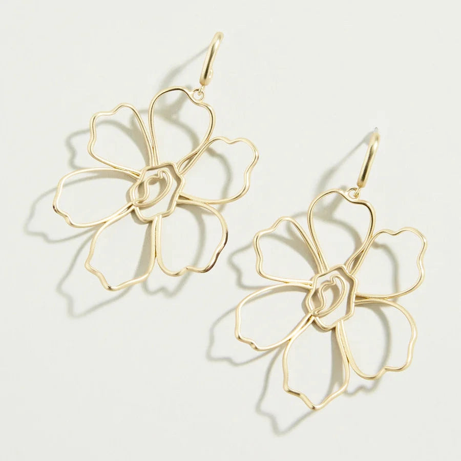 Granny Flower Earrings Gold