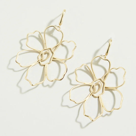Granny Flower Earrings Gold
