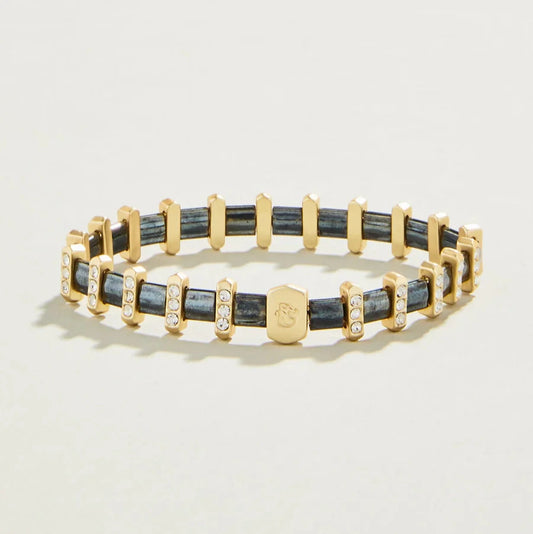 Sparkle Tila Stretch Bracelet Metallic Grey