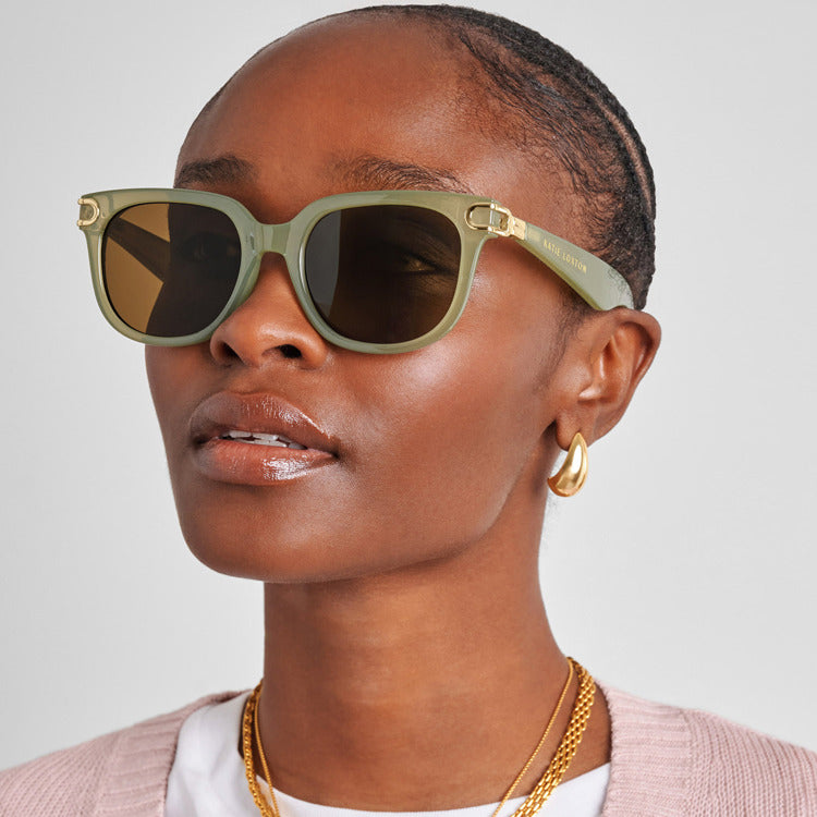 Manhattan Sunglasses Frosted Green Transparent