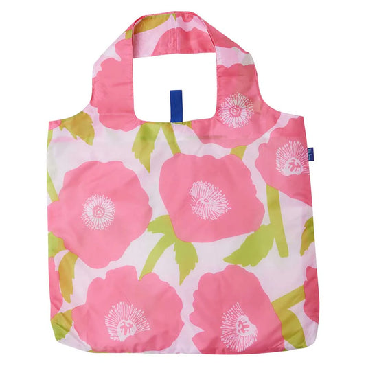 Poppies Pink Blu Bag in a Pouch