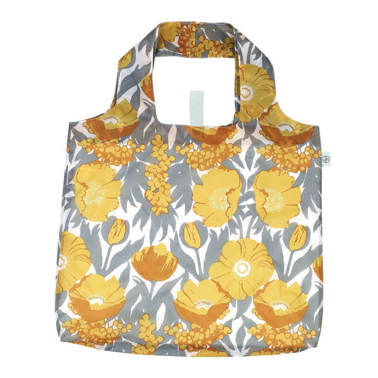 Icelandic Poppies Gold Blu Bag in a Pouch