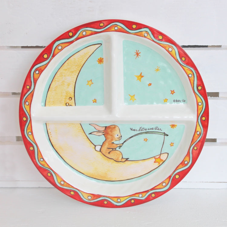 Wish On A Star Round Textured Sectioned Plate