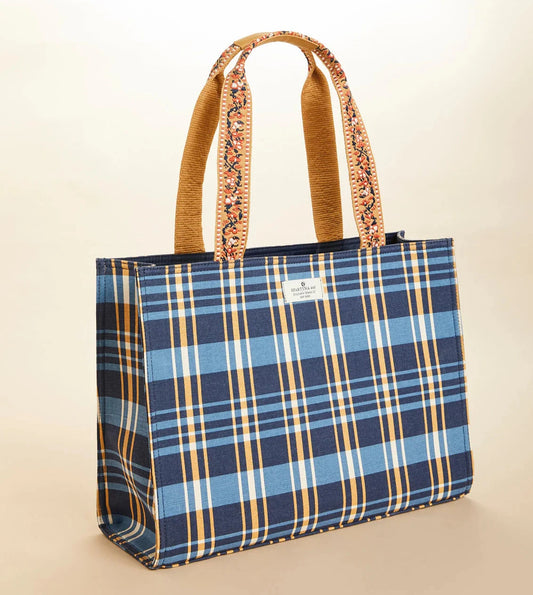 Shopper Tote Kalalanta Plaid Navy