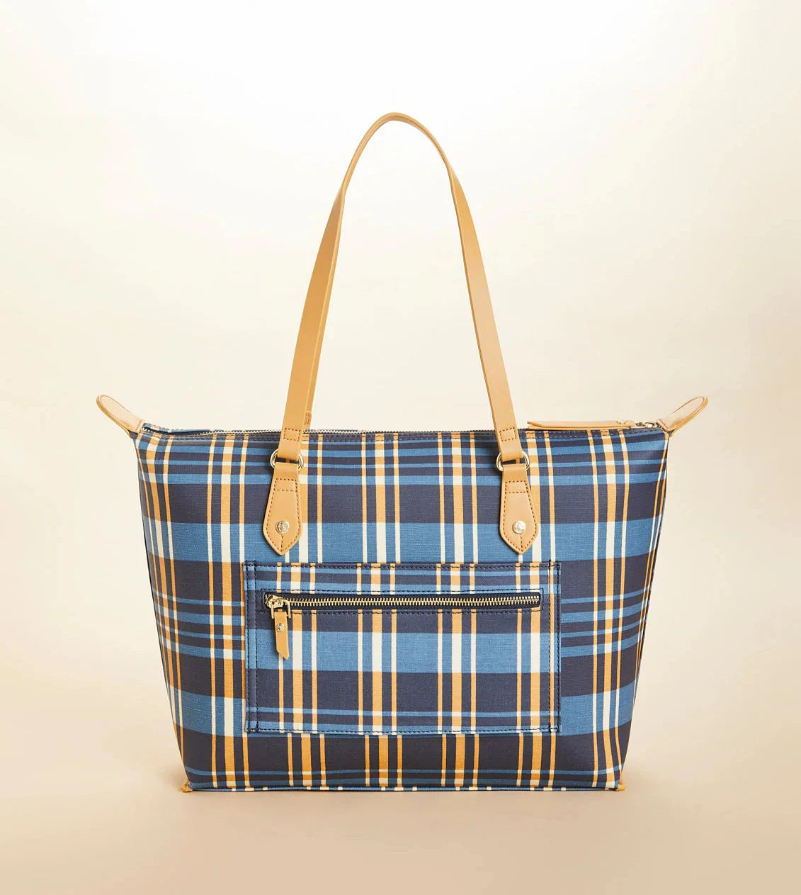 Zip Travel Tote Kalalanta Plaid Navy