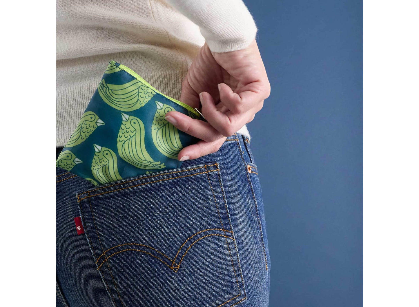 Woodland Birds Blu Bag in a Pouch