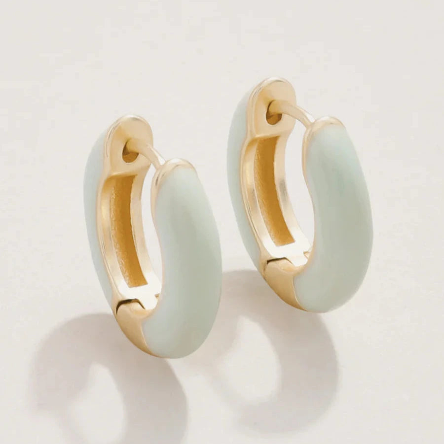Clara Hoop Earrings 15mm Sea Foam