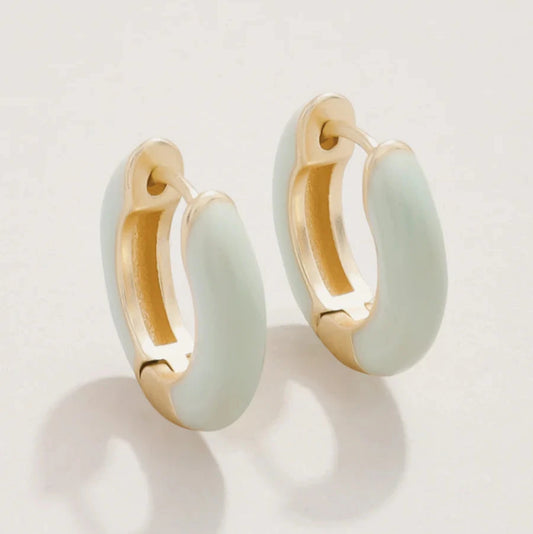 Clara Hoop Earrings 15mm Sea Foam