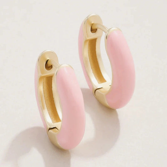 Clara Hoop Earrings 15mm Blush