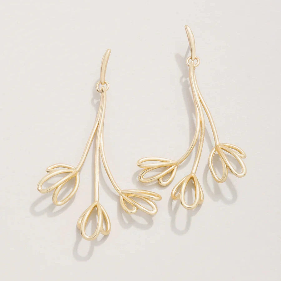 Spring Tulip Earrings Gold