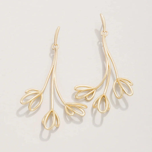 Spring Tulip Earrings Gold