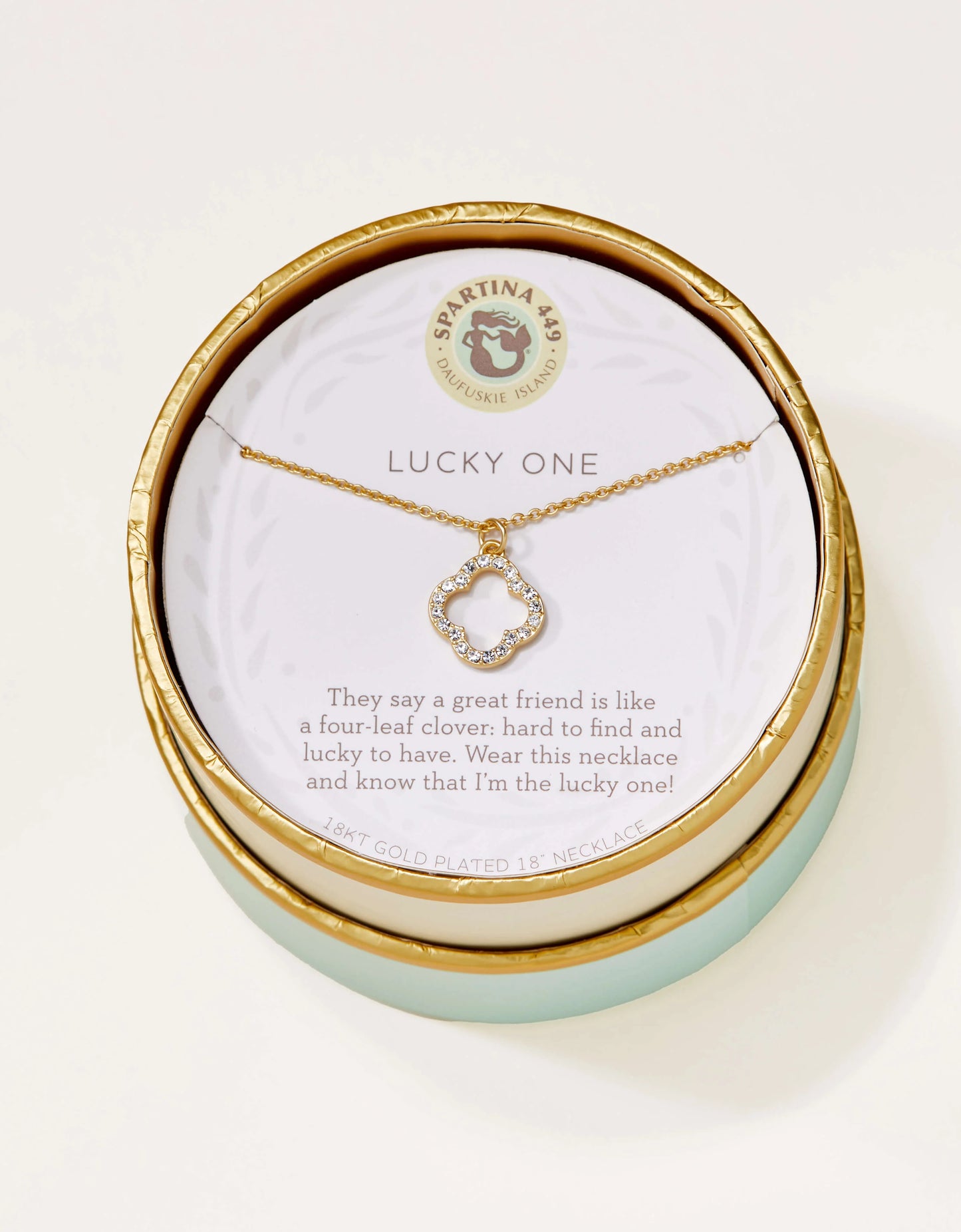 Sea La Vie Necklace 18" Lucky One/Quatrefoil Gold