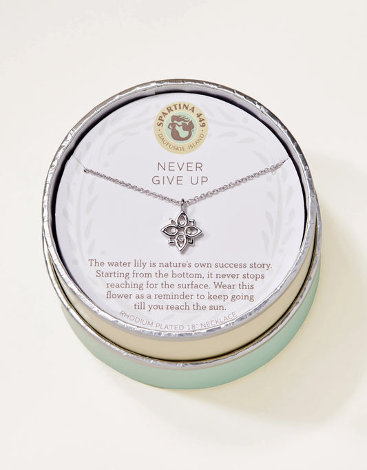 Sea La Vie Necklace 18" Never Give Up/Lotus Silver