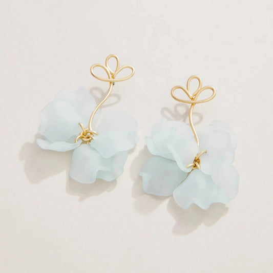 Corolla Stem Earrings Blue