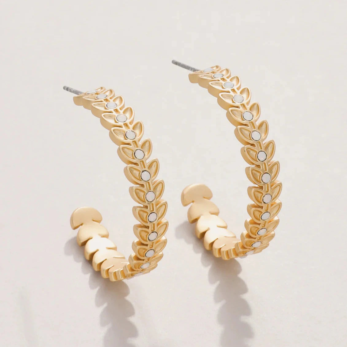Parkwood Hoop Earrings 30mm White Opal