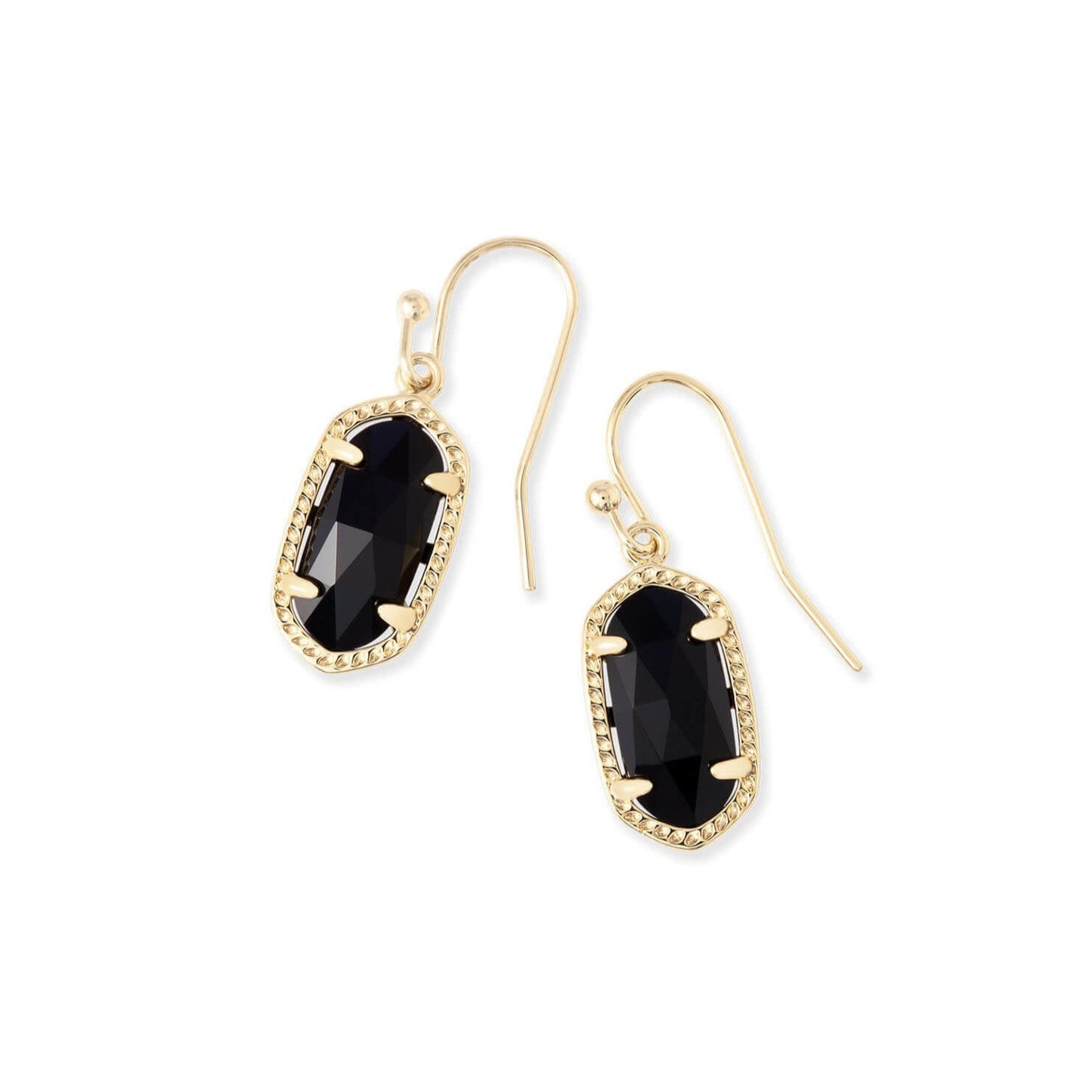 Lee Drop Earrings Gold Black