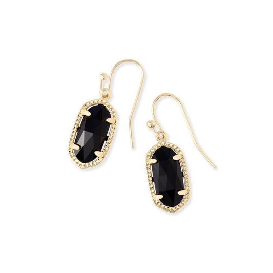 Lee Drop Earrings Gold Black