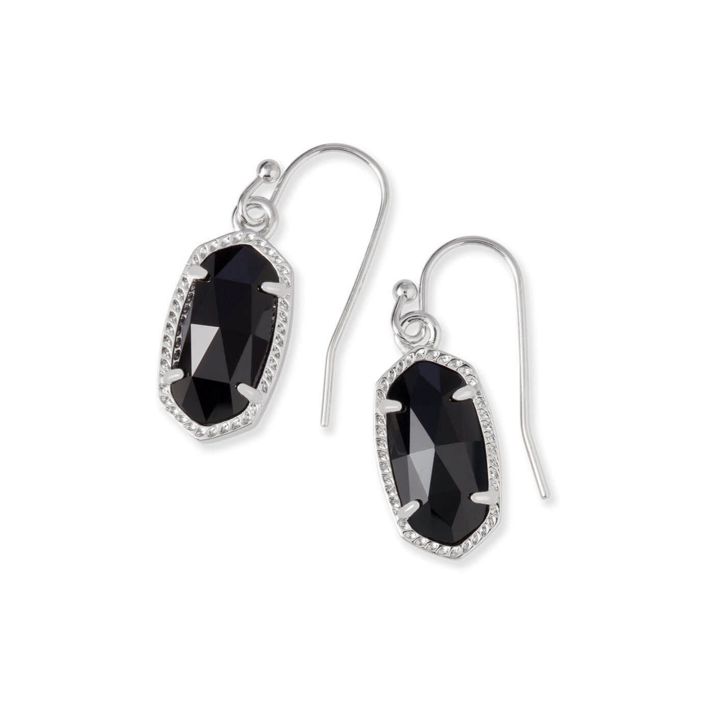 Lee Drop Earrings Silver Black