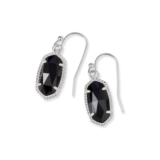 Lee Drop Earrings Silver Black