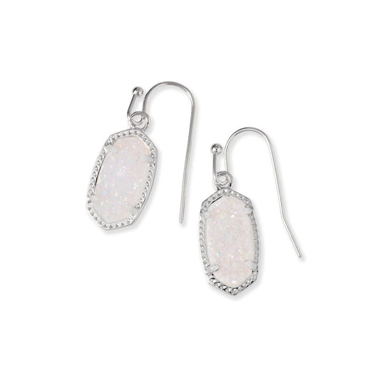 Lee Drop Earrings Silver Iridescent Drusy