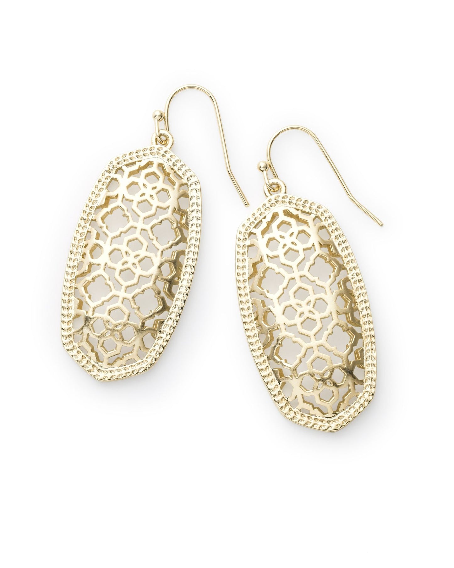 Elle Drop Earring Gold Filigree Metal