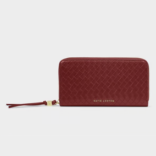 Nova Crimson Woven Texture Large Wallet/Clutch