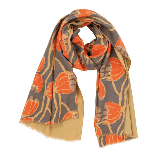 Modern Tulip Orange Reversible Wrap