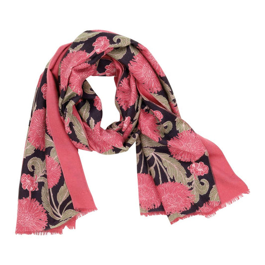 Chrysanthemum Flower Pink Reversible Wrap
